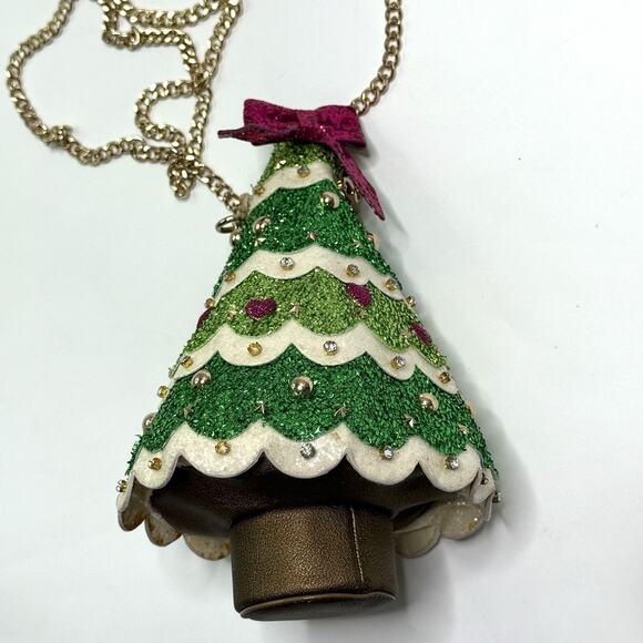 Betsey Johnson Kitsch Christmas Tree Crossbody Purse Handbag Green RARE Spruce - Picture 16 of 16